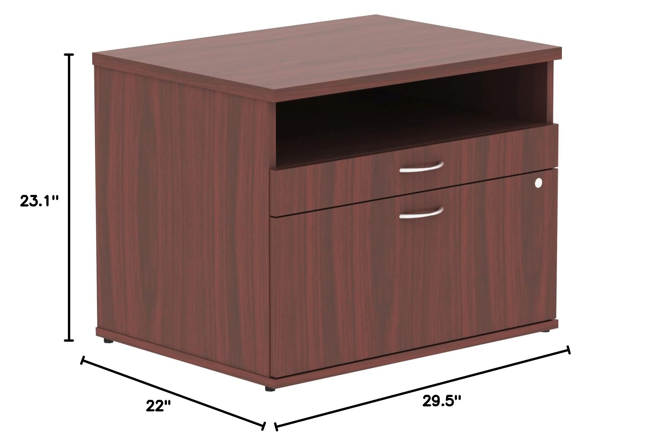 Lorell Relevance Series Mahogany Laminate Office Desk - Modern Executive Workstation for Home & Business Use