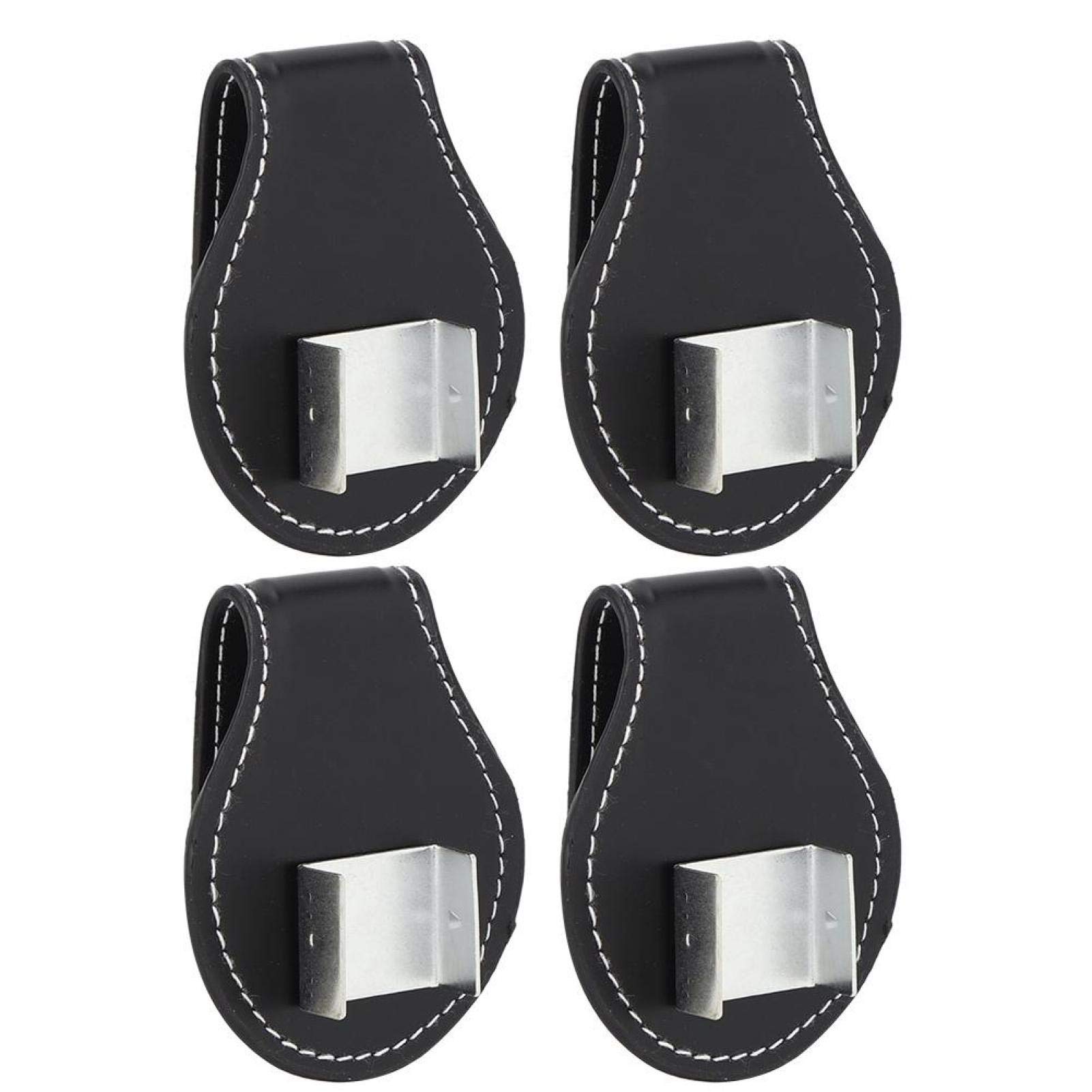 4PCS PU Leather Billiard Chalk Holder - Portable Snooker Chalk Clip Accessory for Pool Cue Tips (Black) | Perfect for Professional Players & Home Game Rooms