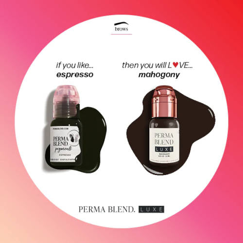 Perma Blend Luxe Mahogany Tattoo Ink - Professional Permanent Makeup Pigment for Eyebrows & Lips | Ideal for Tattoo Artists & Cosmetic Professionals