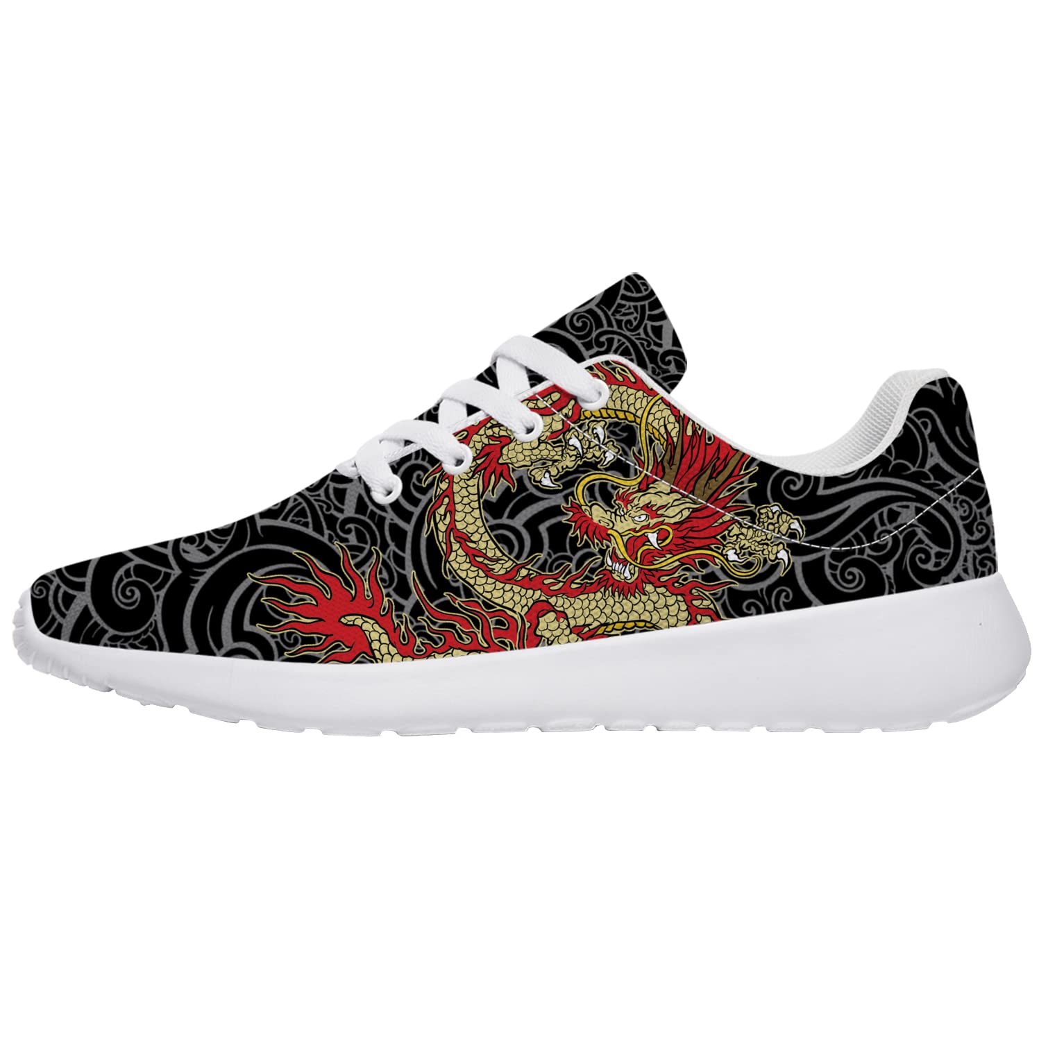 Dragon Design Running Shoes for Women & Men - Lightweight Tennis Golf Sneakers - Breathable Walking Shoes - Perfect Gift for Her & Him - Ideal for Sports, Gym, Workouts & Casual Wear