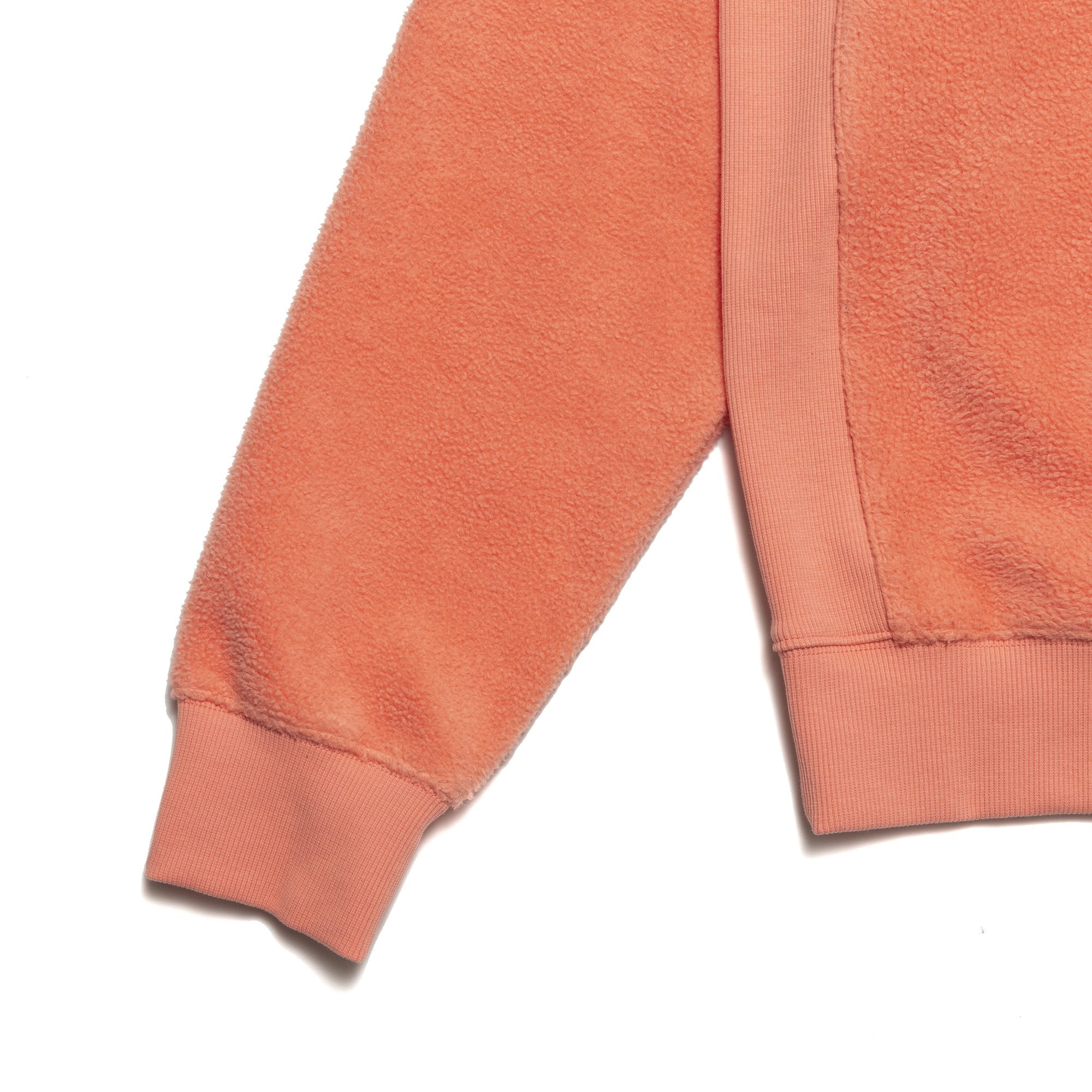Chrystie NYC PRM Reversed Fleece Crewneck Sweatshirt - Coral | Cozy Unisex Pullover for Casual Wear & Loungewear