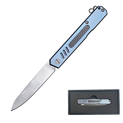 Premium Titanium Alloy Folding Pocket Knife with Strong Blade & Secure Clip - Perfect EDC Knife, Survival Tool & Men's Gift for Camping, Hiking & Outdoor Adventures