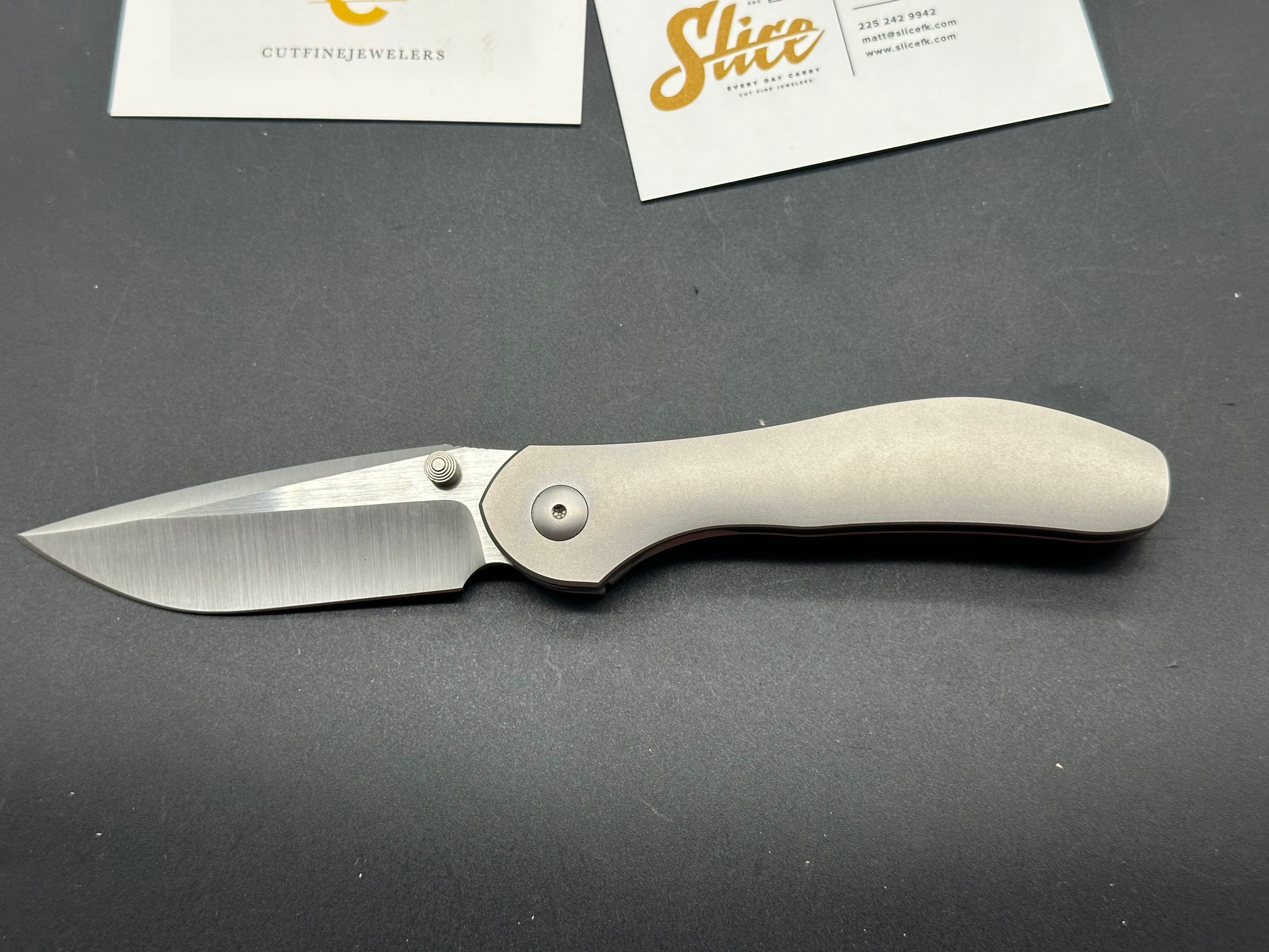 Premium CMF Print FL Titanium Bead Blast M390 Knife - Durable EDC Pocket Knife for Outdoor Camping, Hiking & Survival