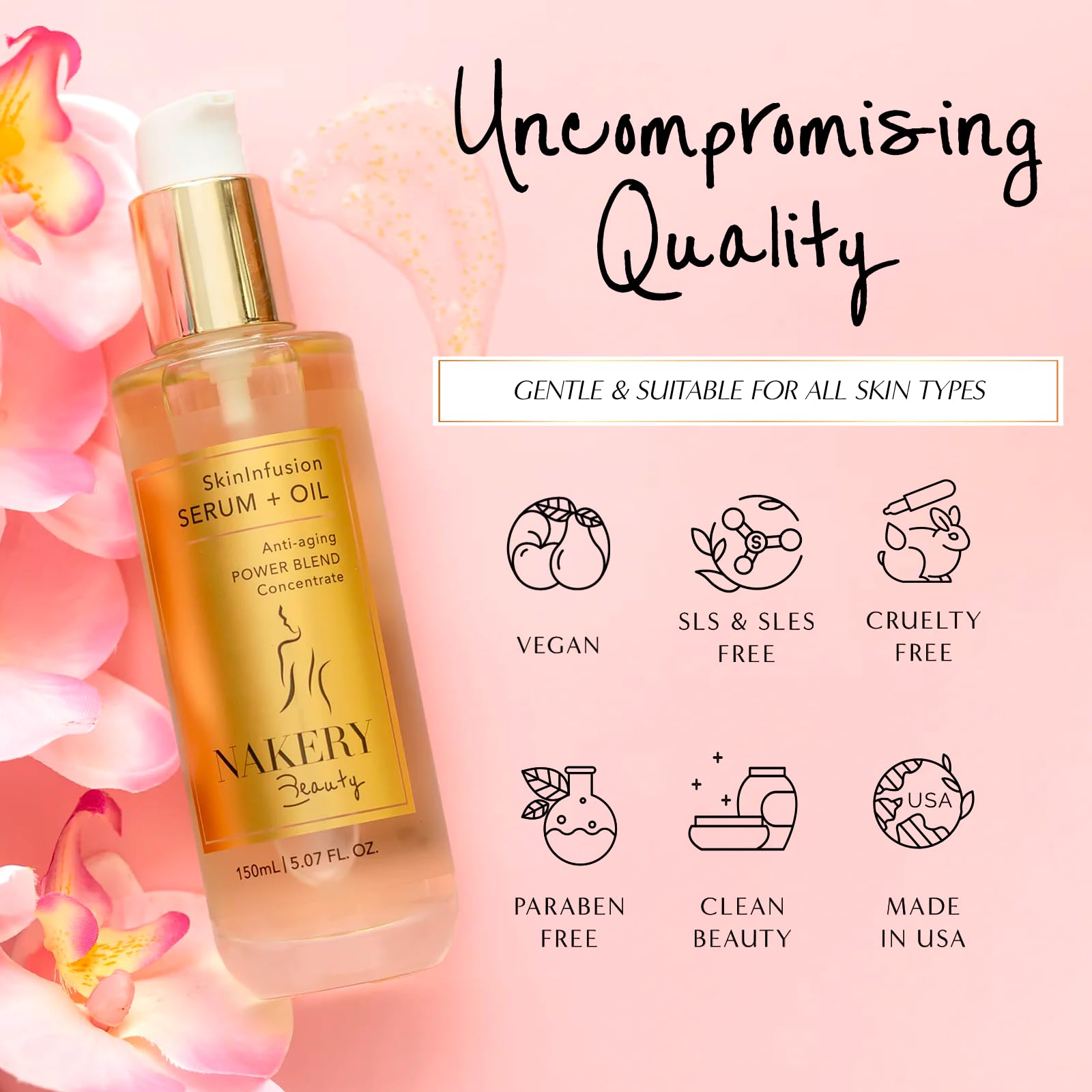 SkinInfusion Anti-Aging Collagen Serum with Hyaluronic Acid & Vitamin C - Hydrating Facial Oil for Dark Spots, Dullness & Dry Skin - Matrixyl 3000 Moisturizing Serum - 150ml | Daily Skincare Routine & Night Treatment for Glowing Complexion