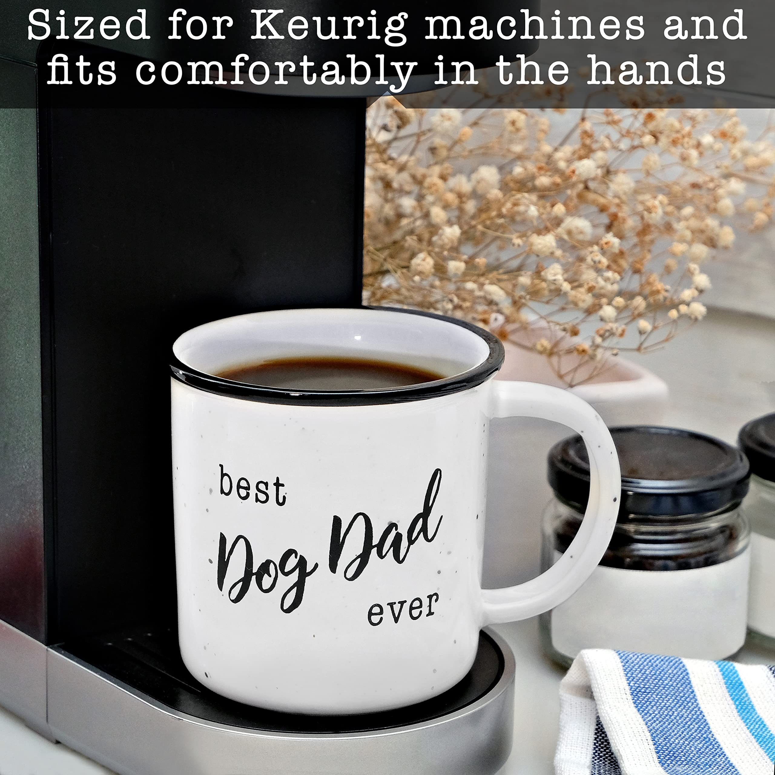 Best Dog Dad Mug 11oz - Funny Coffee Cup for Dog Lovers - Perfect Gift for Fur Dads - Ideal for Morning Coffee, Office Use & Father's Day Gifts
