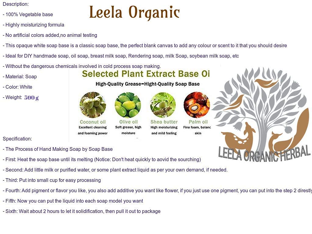 Leela Goat Milk Soap Base 500g & Clear Glycerin Soap Base 500g - Natural Soap Making Supplies (1kg Total) for Handmade Soaps, DIY Skincare & Gift Making