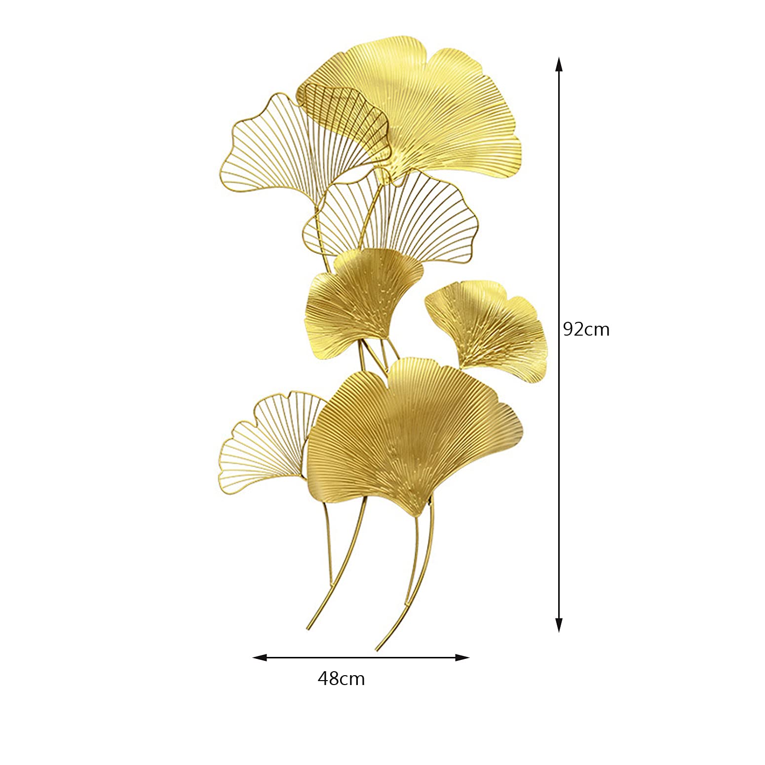 LGYKUMEG 3D Metal Wall Art Leaves - Handcrafted Iron Wall Sculpture with Tree Leaf Design, Gold Finish for Bedroom, Hotel & Home Decor | Perfect for Living Room, Office & Entryway Wall Decoration