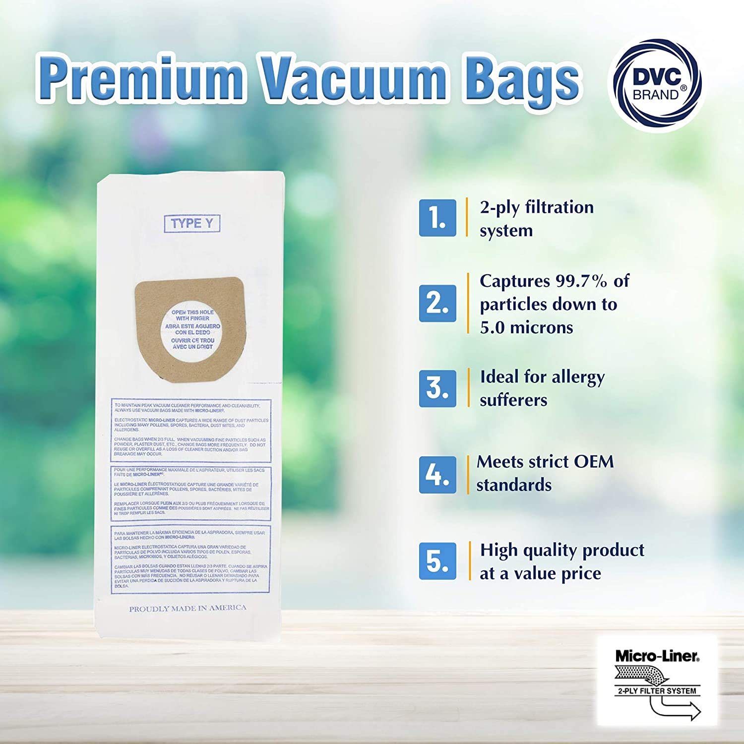 Hoover Style Y Windtunnel & Tempo Upright Vacuum Bags - 36 Pack | 2-Ply Micro-Lined Filters Capture 99.7% Dust, Pollen & Allergens | DVC Replacement for Cleaner Home Air | Perfect for Pet Owners & Allergy Sufferers