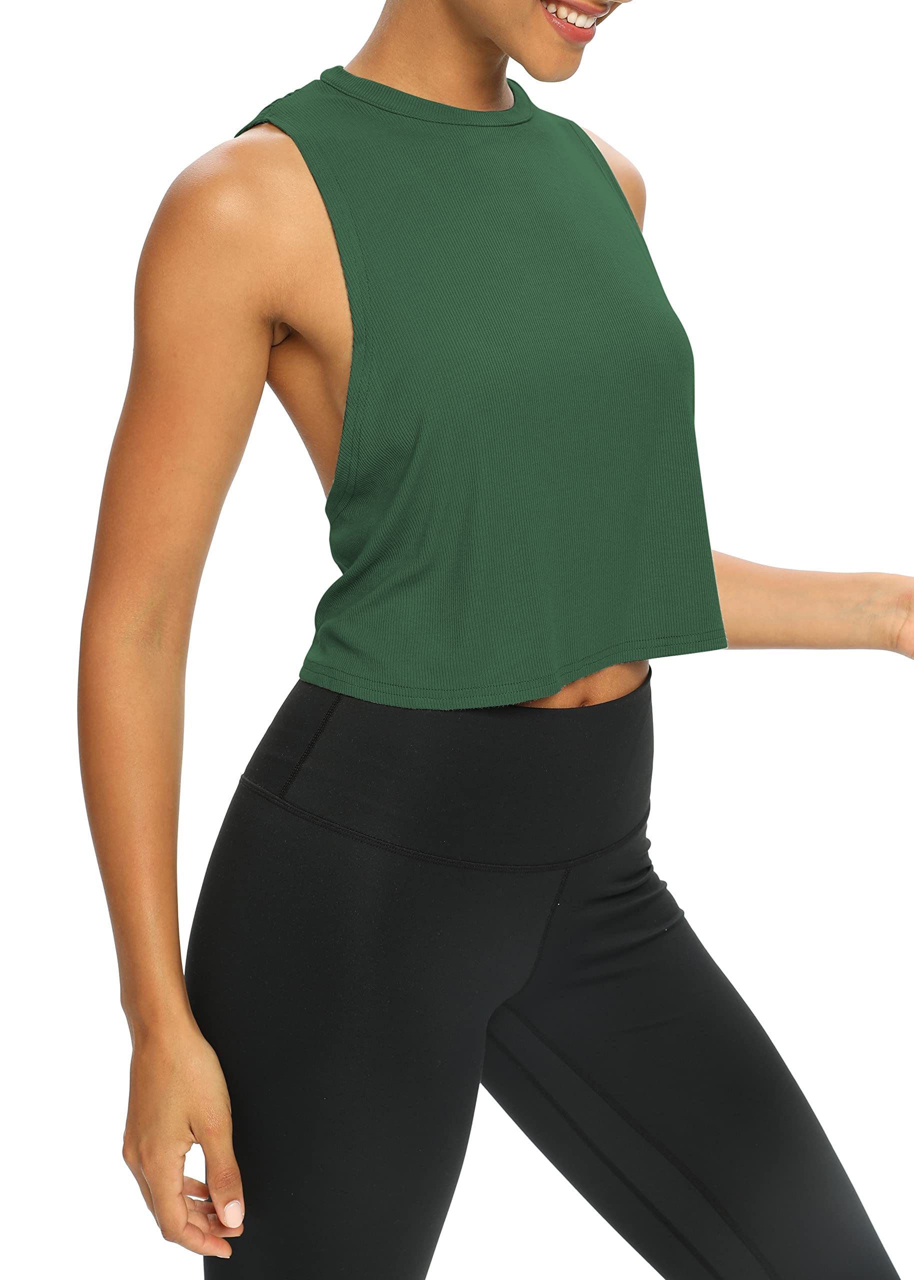 Bestisun Women's Open Back Workout Shirts - Cropped Yoga Tank Tops for Women, Breathable Backless Athletic Clothes for Yoga, Gym & Running | Perfect for Summer Workouts & Fitness Training