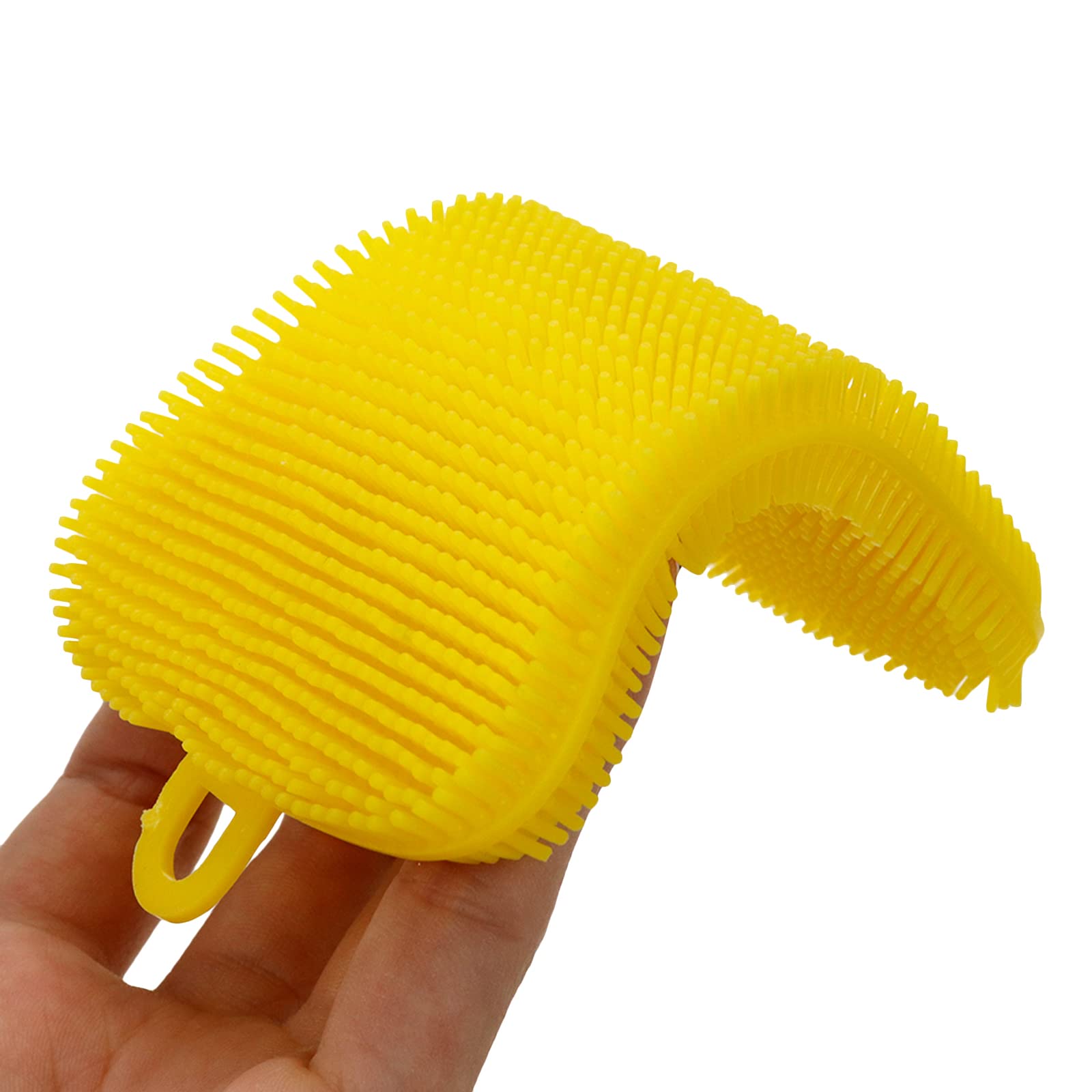 5-Pack Yellow Silicone Scrubbers for Kitchen & Dish Cleaning - Durable Sponges