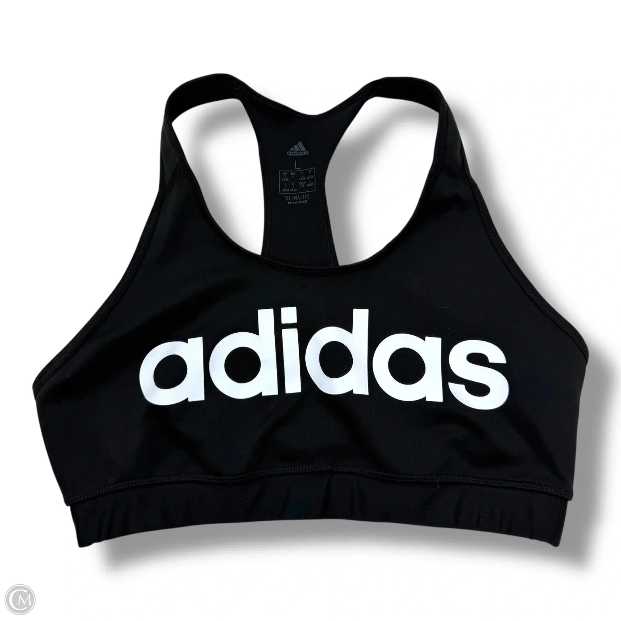 Adidas Women's Black Athletic Sports Bra - Size Large - Perfect for Running, Yoga & Gym Workouts