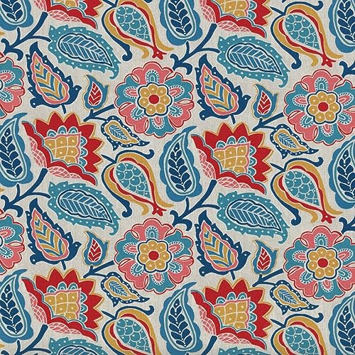 Blue/Red Moroccan Flowers