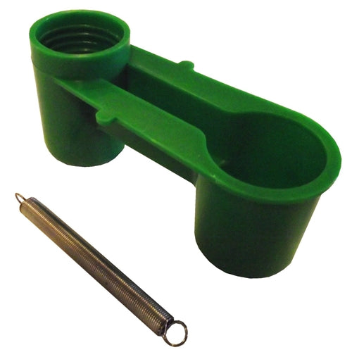 Eco-Friendly Green Soda Pop Water Bottle - Bird Drinker Cup with Spring for Pet Birds | Perfect for Cage Hydration & Outdoor Aviaries