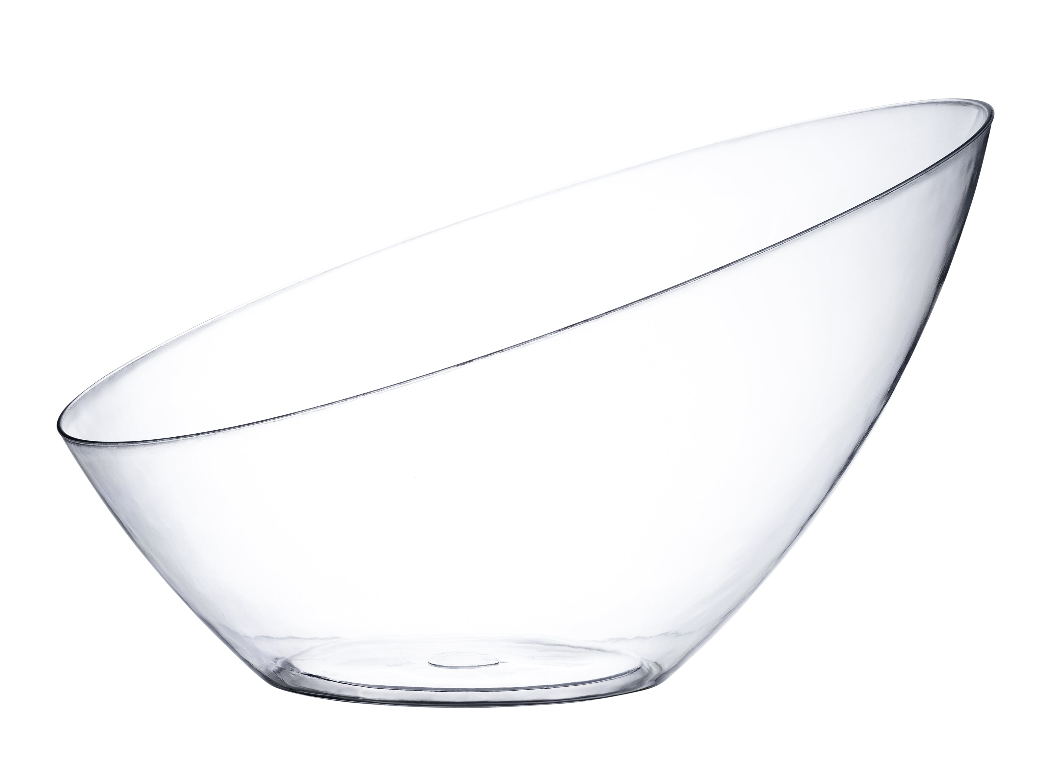 5-Pack Clear Angled Plastic Serving Bowls - Durable Salad, Snack & Dessert Bowls for Parties, Picnics & Home Entertaining