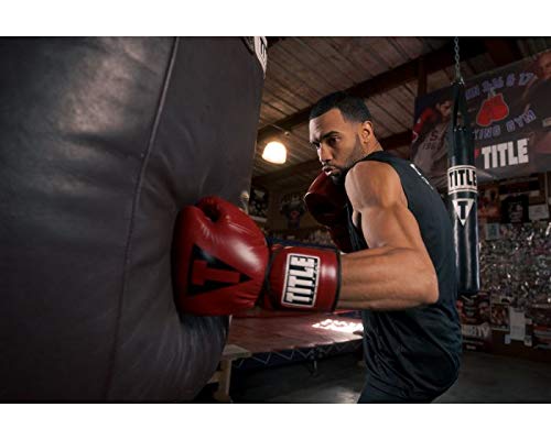 TITLE Boxing Blood Red Leather Sparring Gloves - Professional Lace-Up Boxing Gloves for Training, Heavy Bag Work & MMA | Perfect for Boxing Gyms, Home Workouts & Martial Arts Practice