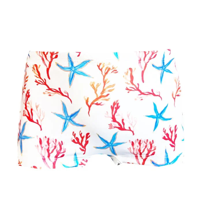 White Starfish Boys Swim Briefs - Quick Dry Comfortable Swim Trunks for Kids - Perfect for Beach, Pool & Summer Water Activities