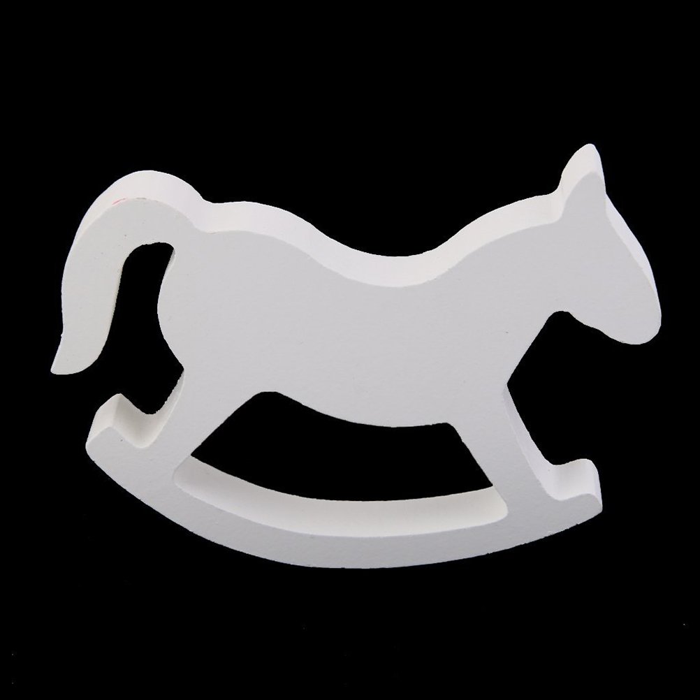 Handmade Small Wooden Rocking Horse Toy for Kids - Natural White Finish | Perfect for Nursery Decor, Toddler Playtime & Birthday Gifts