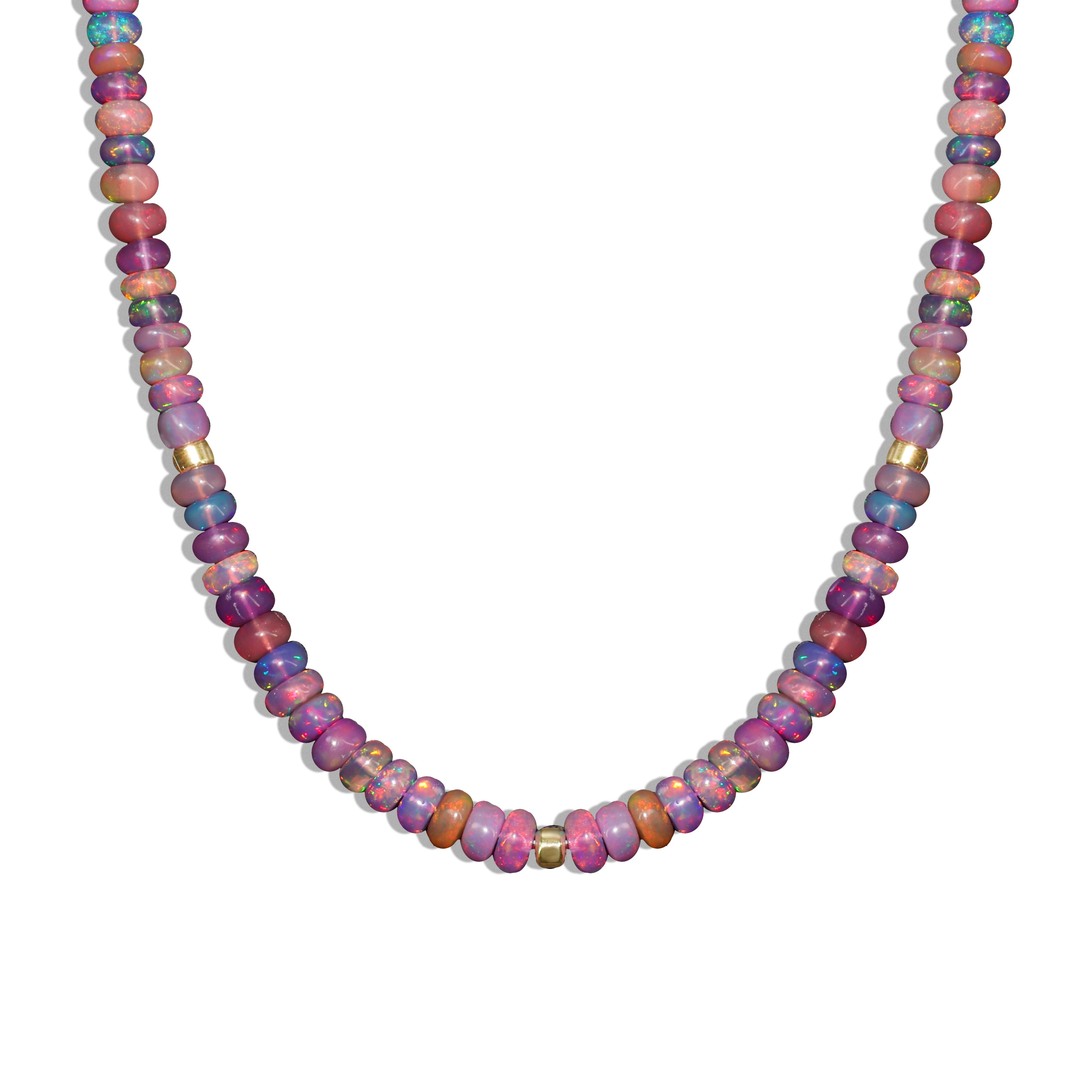 Natural Purple Opal Beaded Necklace for Women - Elegant Boho Jewelry Gift for Her, Perfect for Weddings, Parties & Everyday Wear
