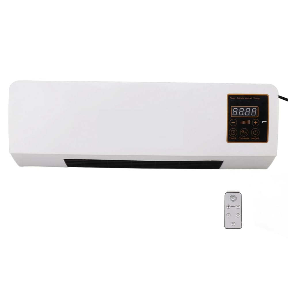 Wall Mounted Air Cooler & Heater Fan with Digital Display & Remote Control - Portable Cooling & Heating for Small Spaces - Perfect for Room, Kitchen, Office, Bedroom (Ideal for Summer Cooling & Winter Warmth)