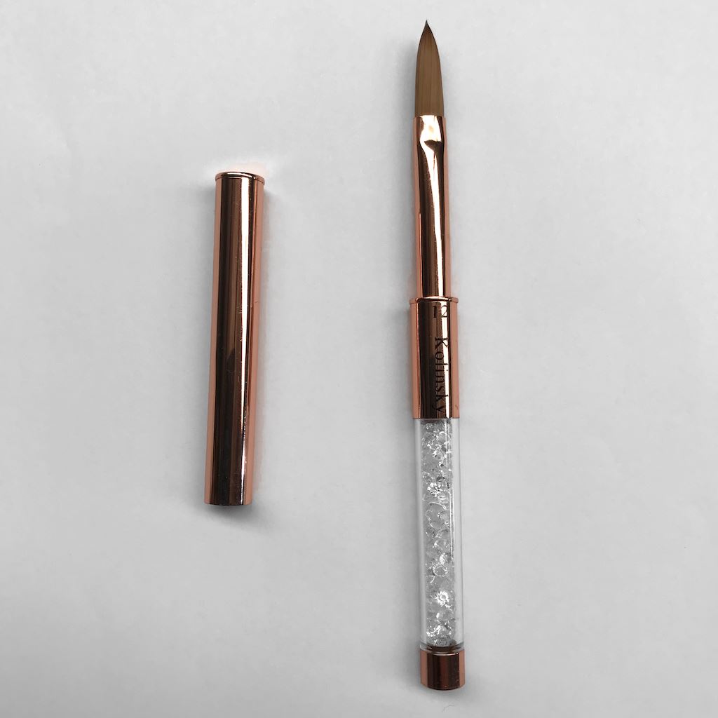 Premium Rose Gold Crimped Kolinsky Acrylic Brush Set - Professional Artist Paint Brushes for Acrylic, Oil & Watercolor Painting - Perfect for Canvas, Wood & DIY Art Projects
