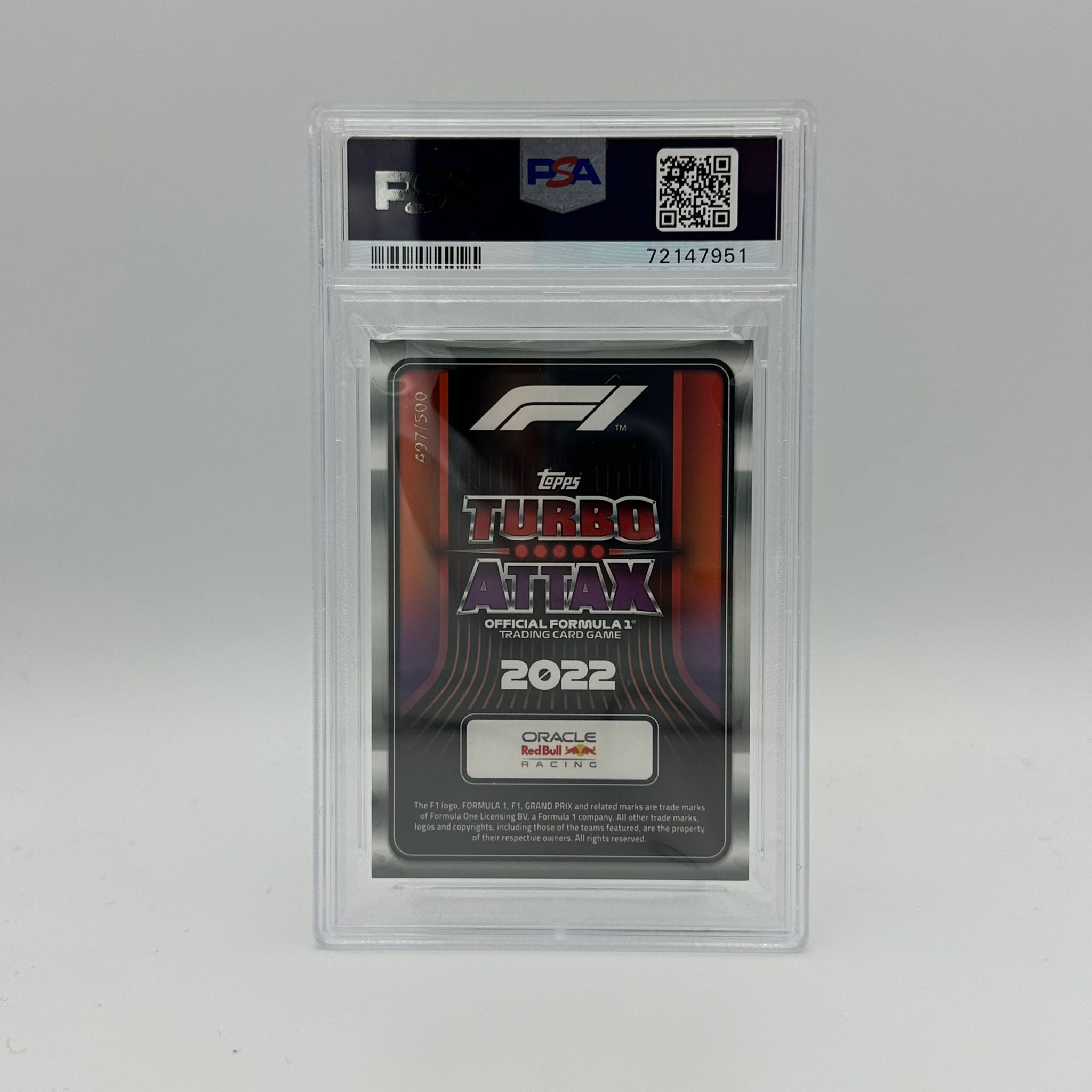 PSA 9 Graded Max Verstappen #132 497/500 Stat Attax Mirror Green Trading Card - Perfect for F1 Collectors, Sports Memorabilia Displays & Card Game Enthusiasts