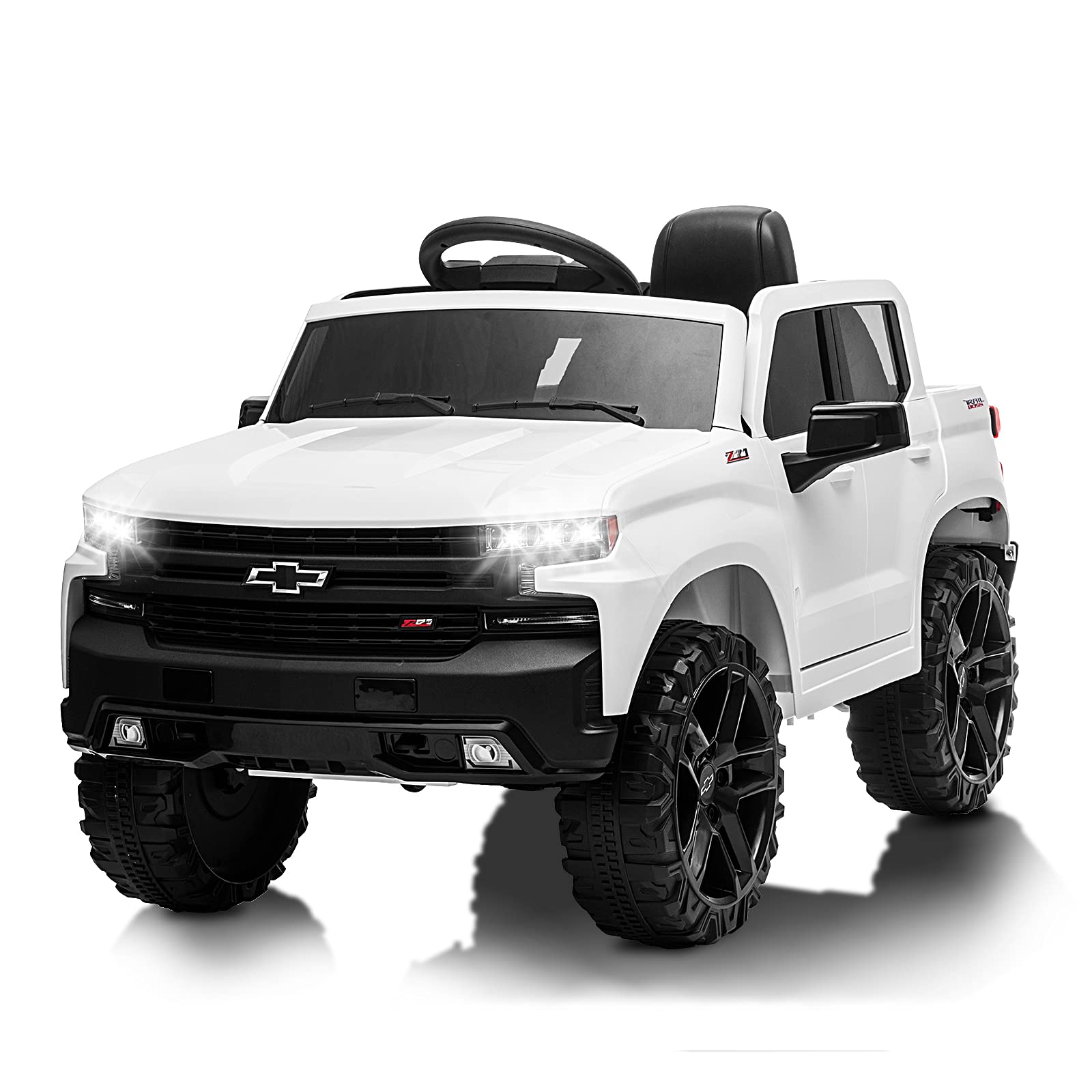 12V Remote Control Ride On Car for Kids - Licensed Chevrolet Silverado GMC Electric Toy Truck with MP3/Bluetooth, LED Lights & Spring Suspension | Battery Powered Toddler Vehicle for Indoor/Outdoor Play, Birthday Gifts & Family Fun
