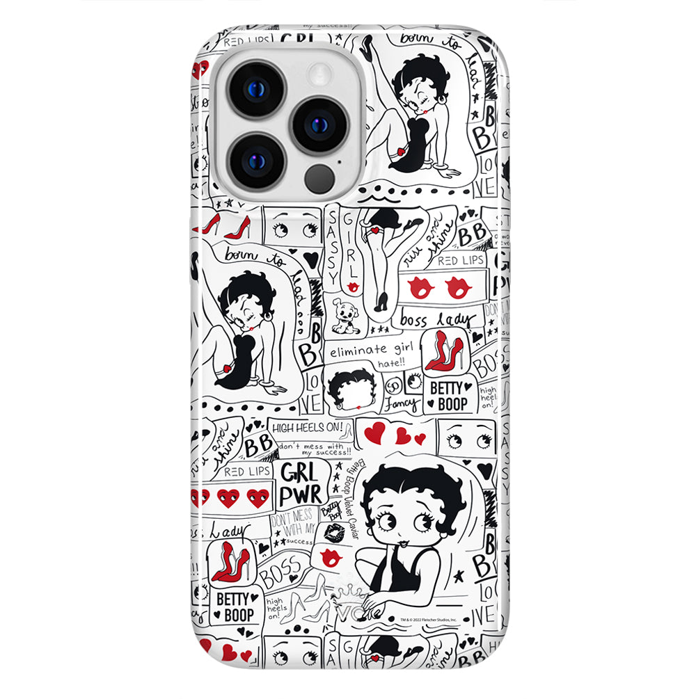 Betty Boop Girl Power iPhone Case - Cute Cartoon Character Phone Cover for iPhone 13/14/15 Pro Max - Perfect for Women's Fashion Accessories & Daily Protection