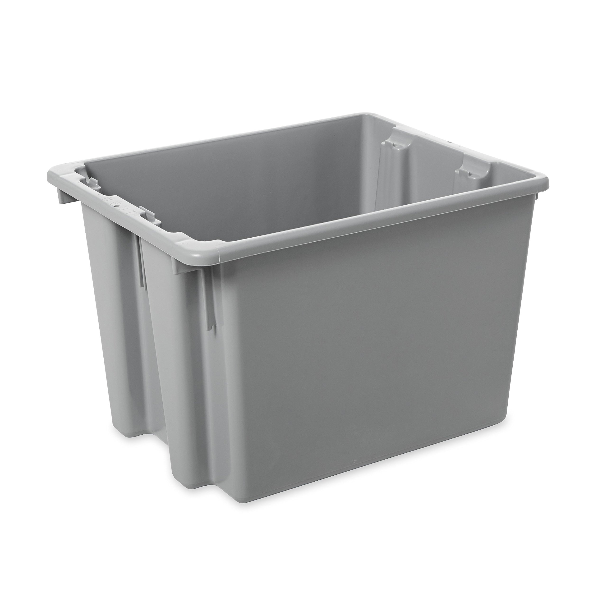 Rubbermaid Commercial 1.6 Cu Ft Gray Storage Tote Box - Heavy Duty Shipping Container for Home Organization, Warehouse & Distribution Centers - Perfect for Moving, Office Supplies Storage & Industrial Use