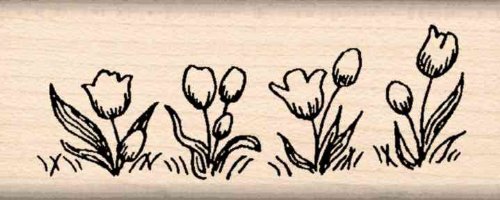Impression Tulips Rubber Stamp Set - Handmade DIY Scrapbooking, Card Making, and Crafting Supplies for Creative Projects