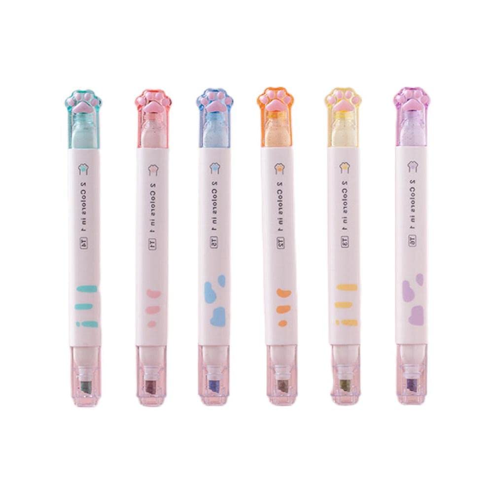 12 Colors Dual-Ended Highlighters - Quick Dry Fluorescent Marker Pens for Kids & Adults, Fine & Medium Point Tips - Perfect for Journaling, Note-Taking, Bible Study, Office Work & School Supplies