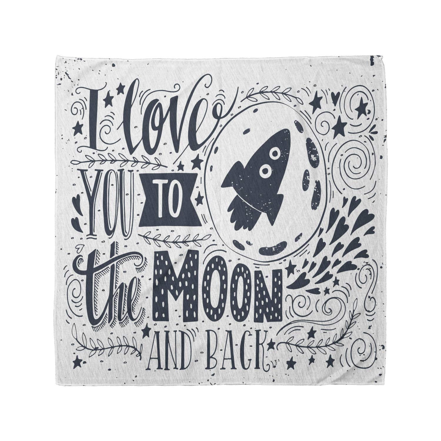 Ambesonne I Love You Bandana - Celestial Print Unisex Head & Neck Scarf for Men & Women - Perfect for Outdoor Activities, Concerts, and Casual Wear
