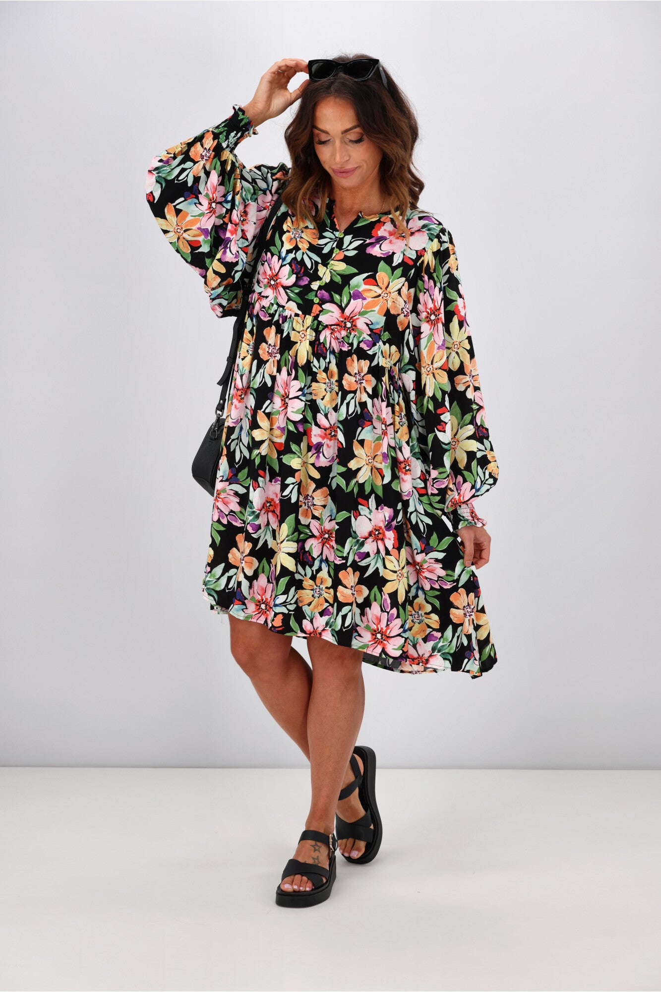 Dreamcatcher Vida Long Sleeve Mini Floral Dress for Women | Boho Chic Party & Date Night Outfit | Perfect for Spring, Summer & Fall Occasions