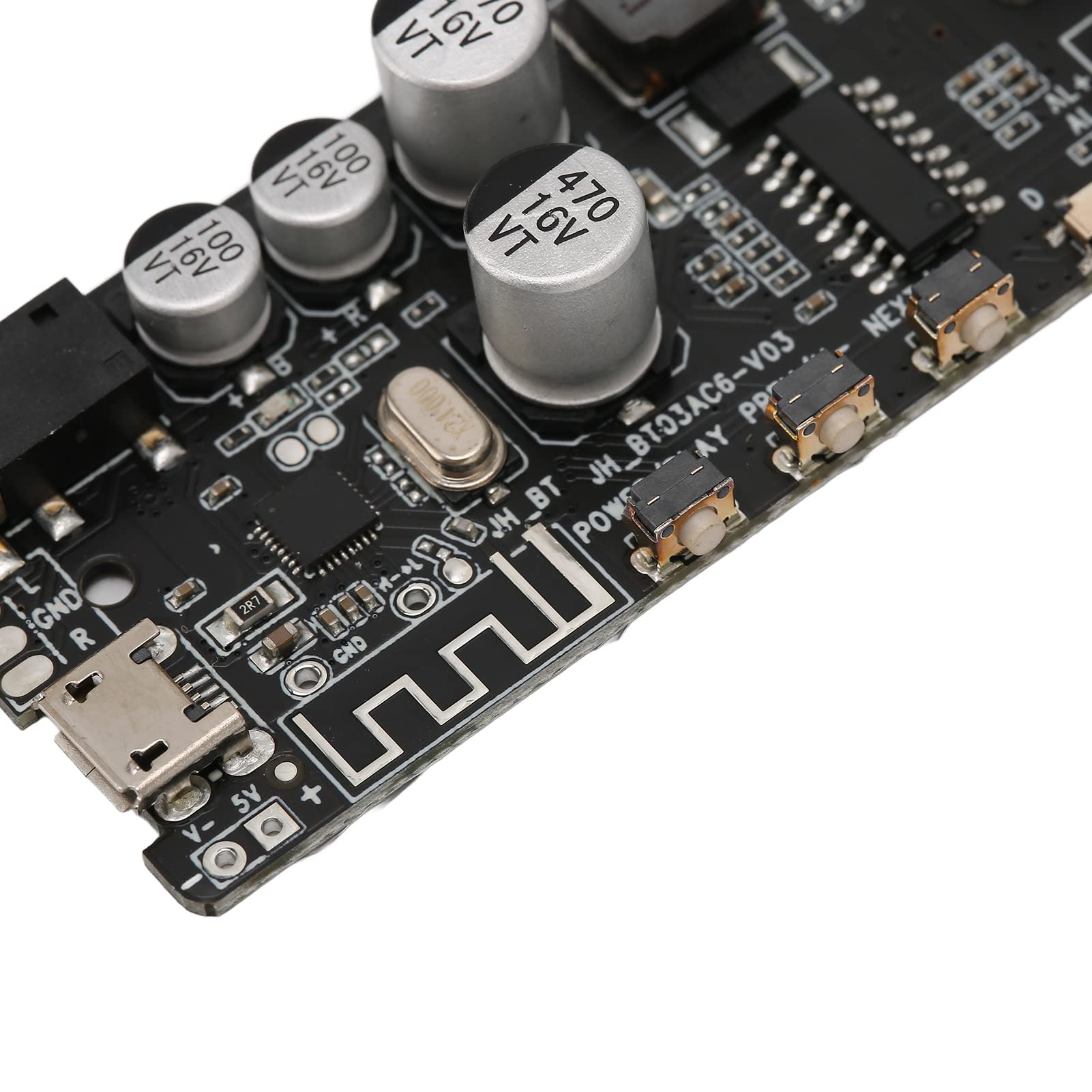 DIY Bluetooth 5.0 Receiver Module - Wireless Stereo Amplifier Board with 3.5mm Headphone Jack & Button Control for Home Audio, Car Stereo & DIY Electronics Projects