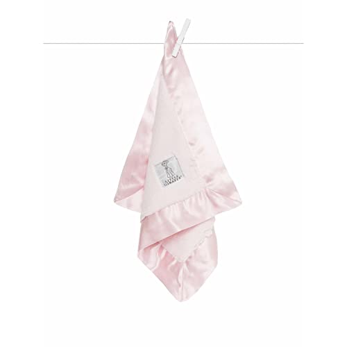 Little Giraffe Baby Blanket - Ultra Soft Plush Blanket with Satin Trim for Newborns - 14x14 Inch Pink Stroller Blanket - Perfect Baby Shower Gift & Nursery Essential - Ideal for Swaddling, Cuddling and Stroller Outings