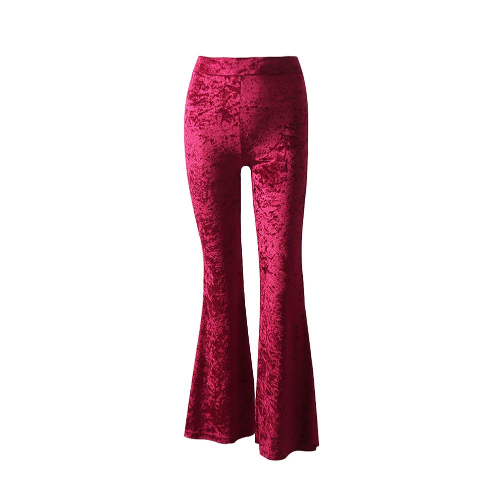 Women's Velvet High Waist Wide Leg Palazzo Yoga Pants - Soft Stretchy Flare Lounge Pants for Yoga, Workout & Casual Wear