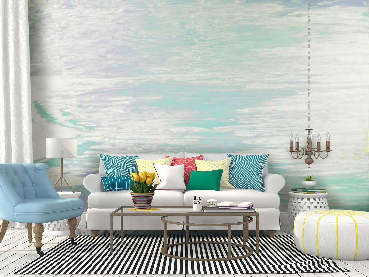 RECETHROWS Peel and Stick Wallpaper - Self-Adhesive Vinyl Wall Mural for Home Decor, Large Removable Wall Sticker, Easy DIY Shelf Paper | Perfect for Living Room, Bedroom & Nursery Background