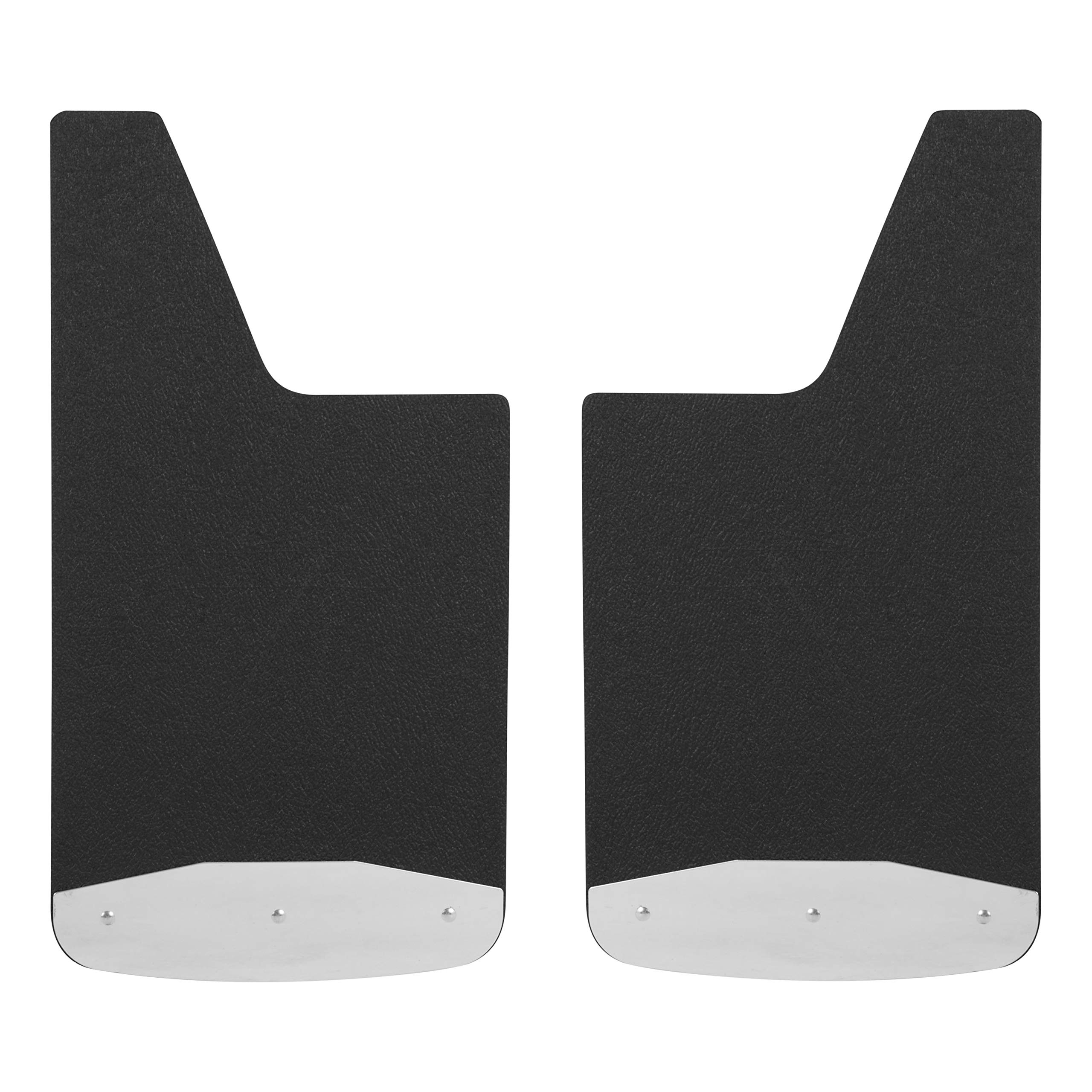 LUVERNE 251720 Textured Rubber Mud Guards with Polished Stainless Steel Plates - Heavy Duty Truck Mud Flaps (1 Pair) - Perfect for Off-Roading, Towing & Commercial Vehicles
