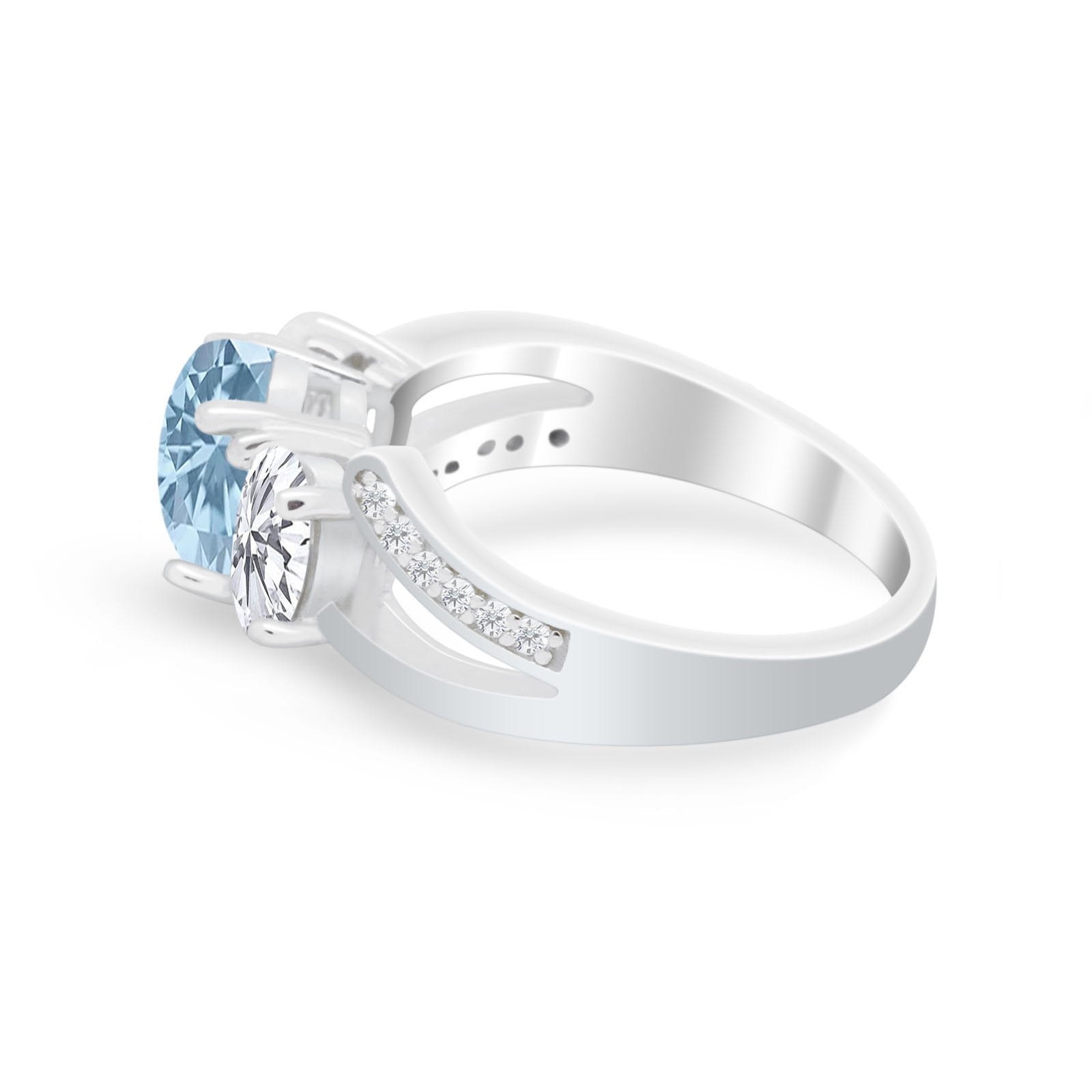 3 Stone Oval Wedding Ring - 925 Sterling Silver Cubic Zirconia Engagement Band for Women | Perfect for Bridal, Anniversary & Special Occasion Gifts