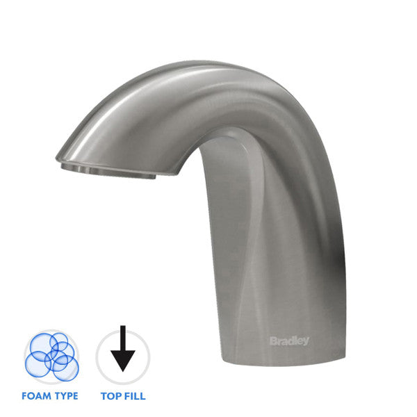 Bradley 3100 RLT Crest Series Top Fill Deck Mounted Soap Dispenser for Liquid Soap - Perfect for Kitchen, Bathroom & Commercial Use