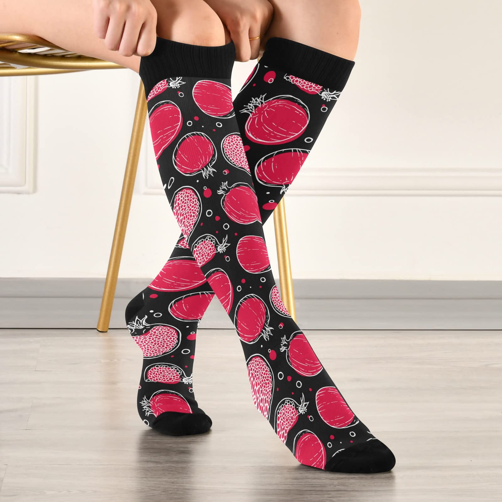 **JUNZAN Compression Socks for Women & Men - Medical Grade Blueberry Circulation Socks for Running, Cycling, Nursing & Travel - Improve Blood Flow & Reduce Swelling**    *(Use for: Marathon Training, Long Work Shifts, Airplane Travel & Post-Workout Recovery)*