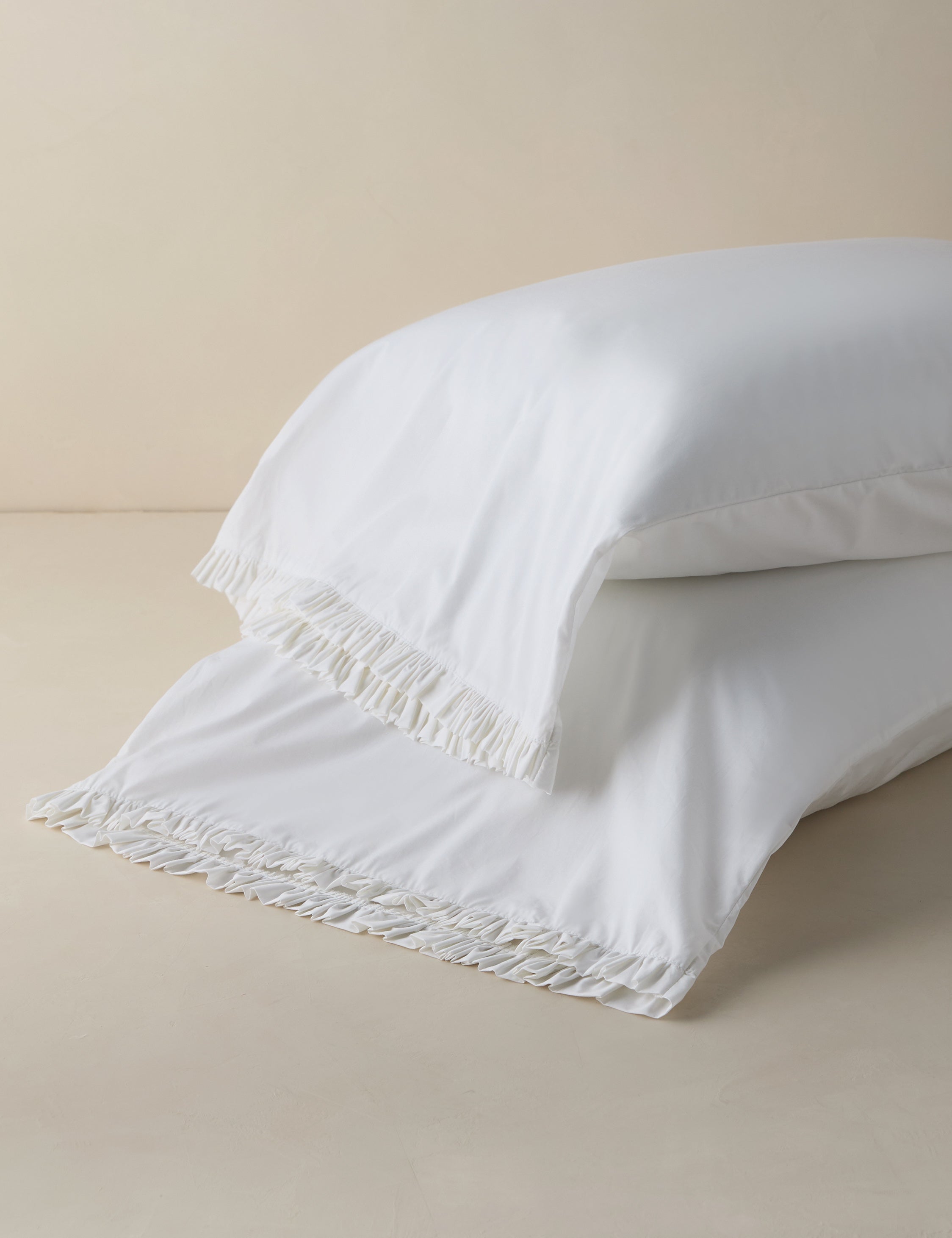 Audrey Ruffle Pillowcase Set of 2 - Elegant Decorative Bedding by Pom Pom at Home | Perfect for Master Bedroom, Guest Room & Boho Chic Home Decor
