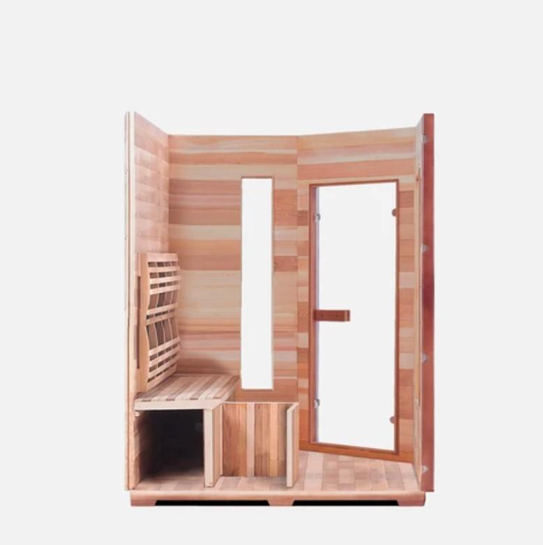 Enlighten Sauna SunRise 4-Person Outdoor/Indoor Dry Traditional Sauna - Premium Wooden Home Spa for Relaxation & Detox - Perfect for Backyards, Basements & Wellness Retreats