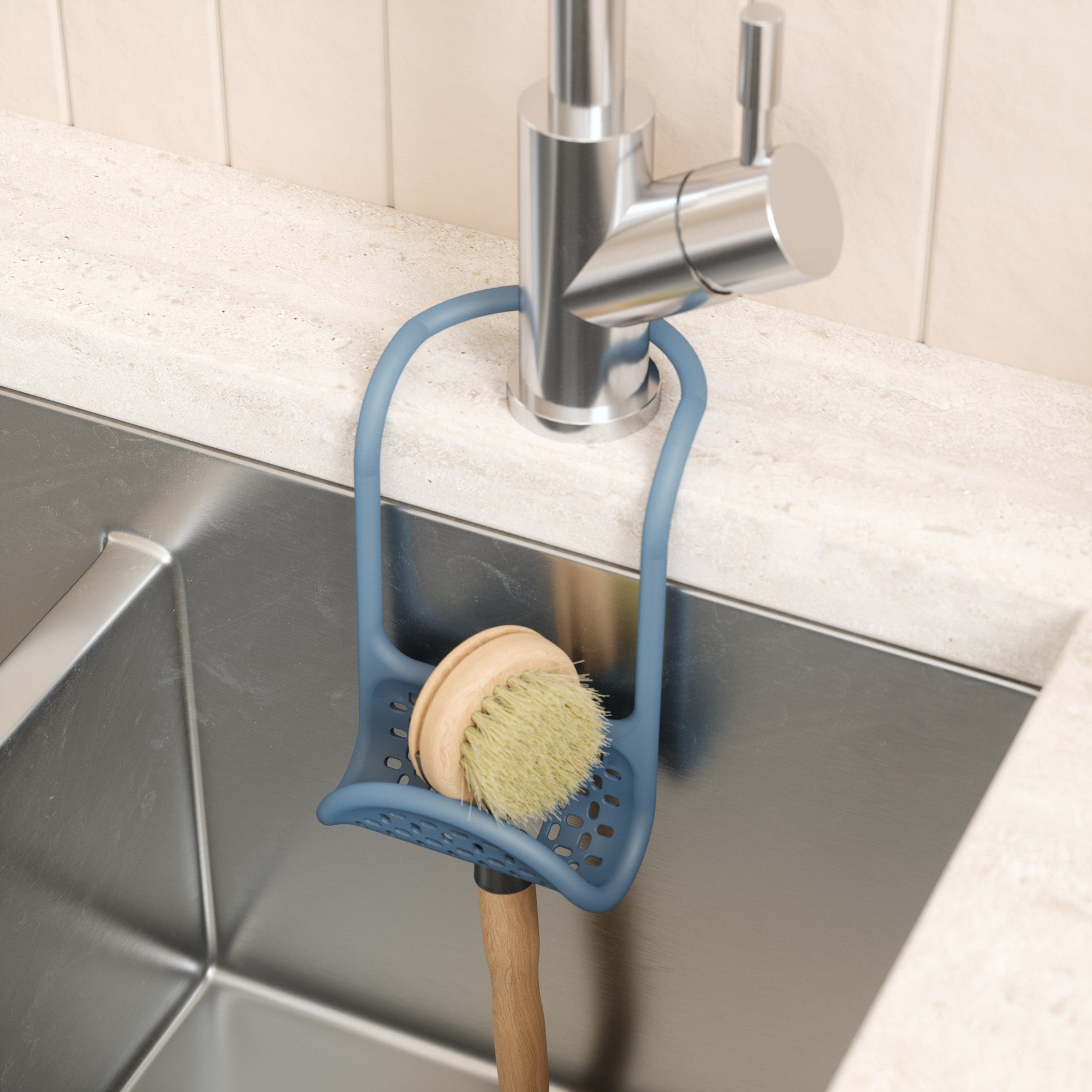 Sling Sink Caddy - Adjustable Kitchen Sink Organizer for Sponges, Brushes & Cleaning Supplies | Perfect for Bathroom, Kitchen & Utility Sink Organization