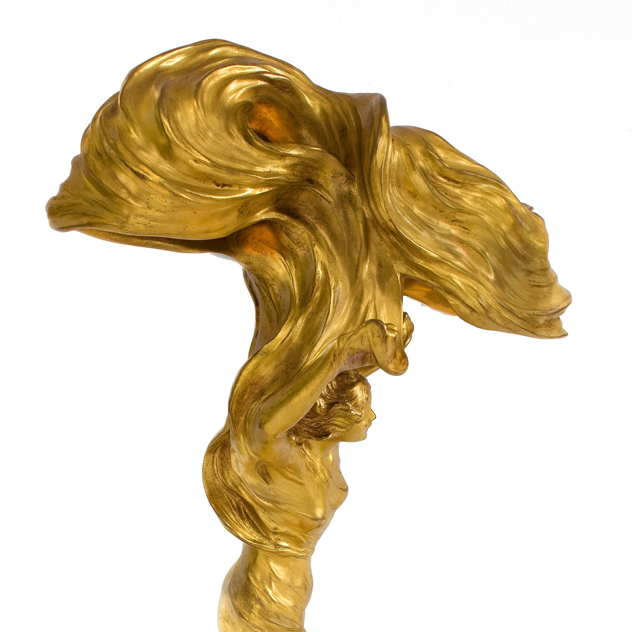 François Raoul Larche Loïe Fuller Gilt Bronze Sculpture with Light - Art Nouveau Figurine for Home Decor, Office Display & Collectible Gift