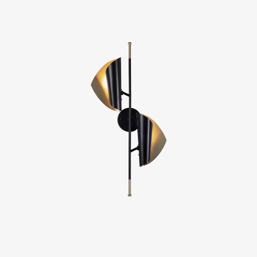 Cigale Double Sconce Wall Light - Modern Brass Wall Sconce with Glass Shades for Living Room, Bedroom, or Hallway Lighting