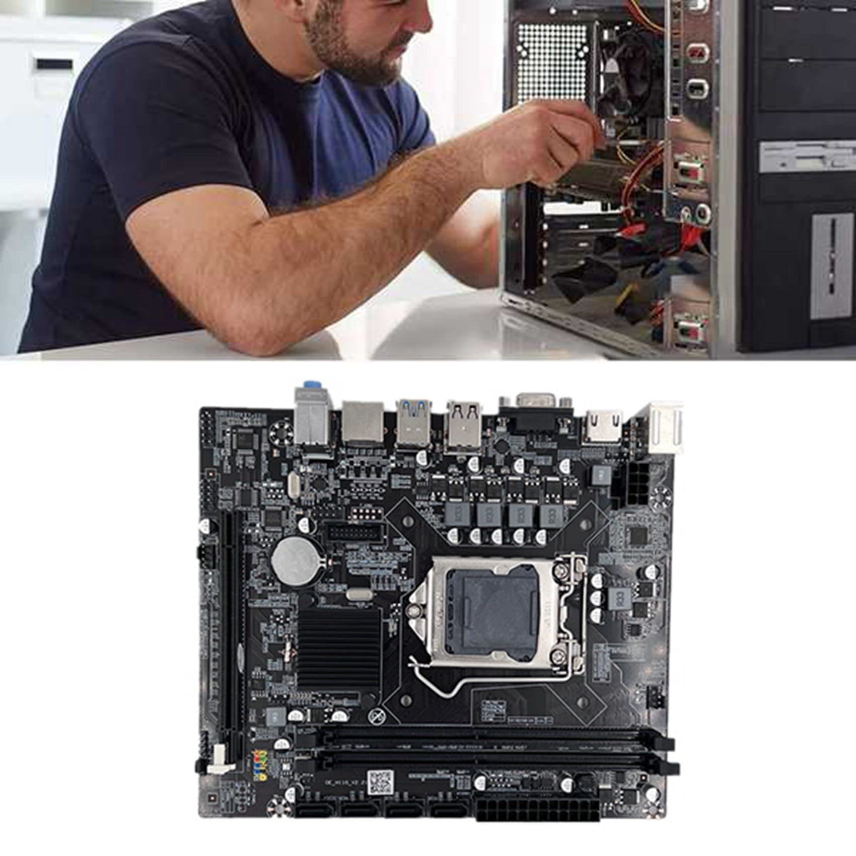 Koanhinn H110 Computer Motherboard - LGA1151 Socket for Intel Celeron G3900/G3930 CPUs | Includes G3930 Processor, 4GB DDR4 2133MHz RAM & Switch Cable | Perfect for Budget Gaming PCs, Home Office Workstations & DIY Computer Builds