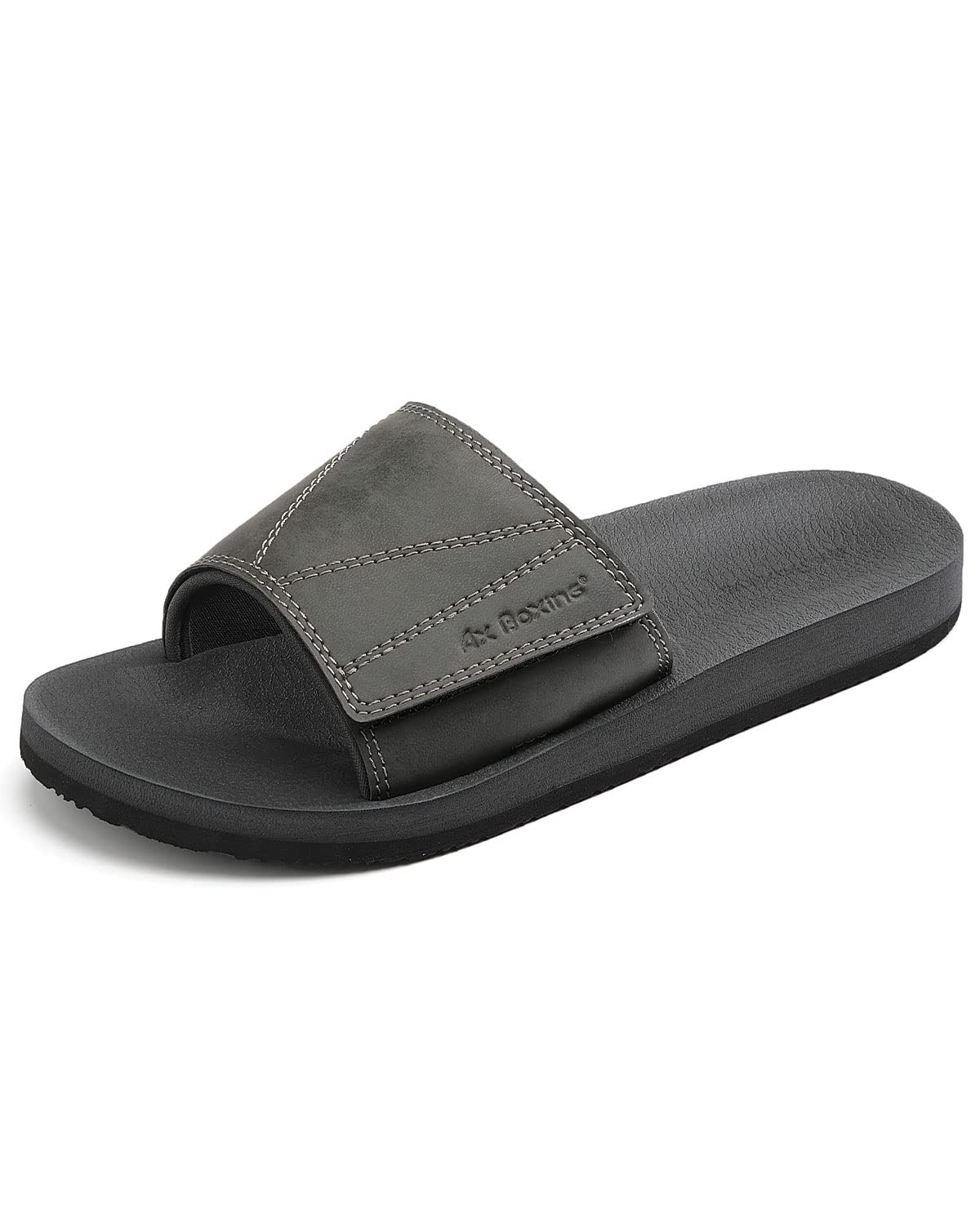 ASTERO Men's Adjustable Athletic Slides - Comfortable Outdoor Sport Sandals, Soft House Slippers with Open Toe for Indoor, Pool, Beach, Gym & Casual Wear