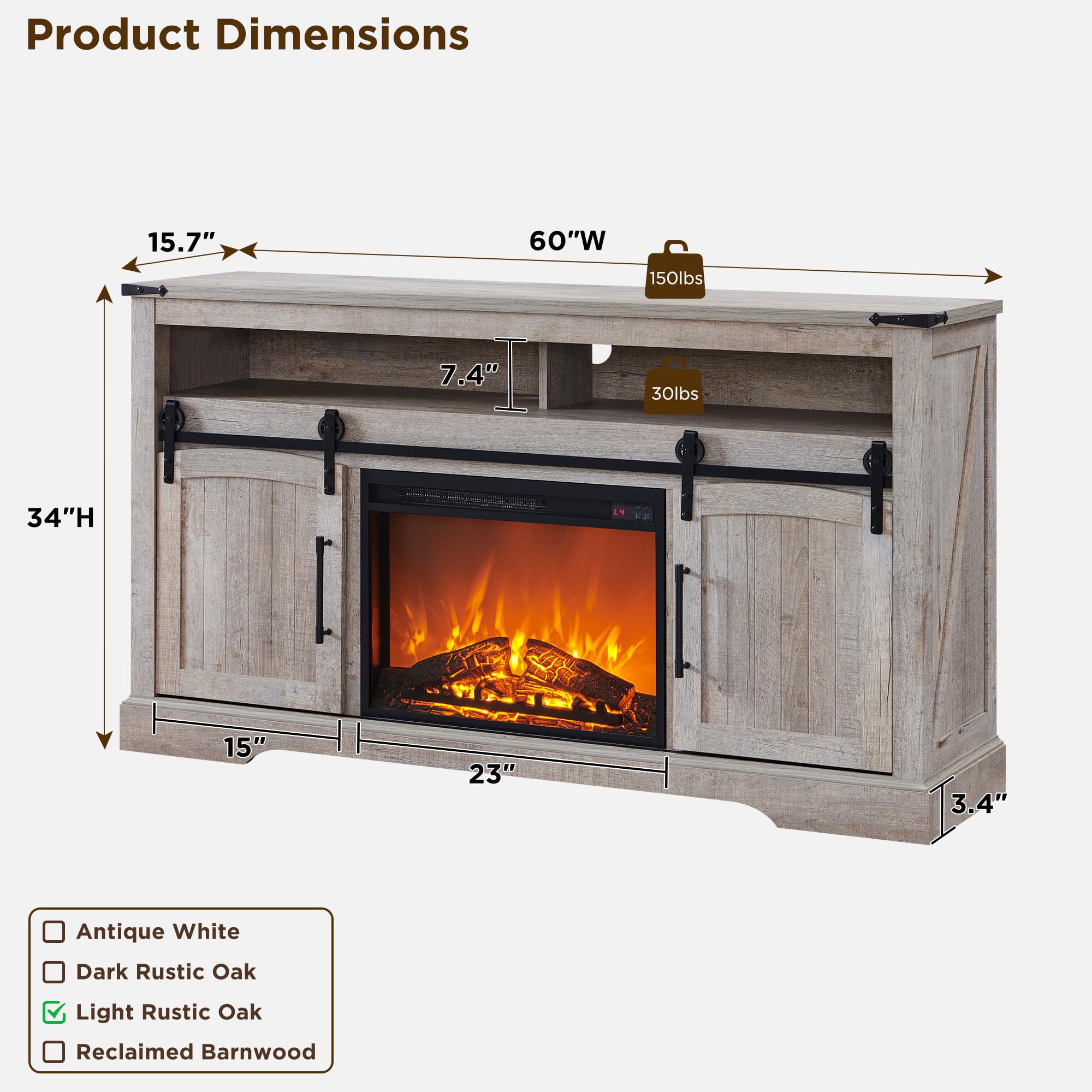 Farmhouse TV Stand for 70+ Inch TV - 33