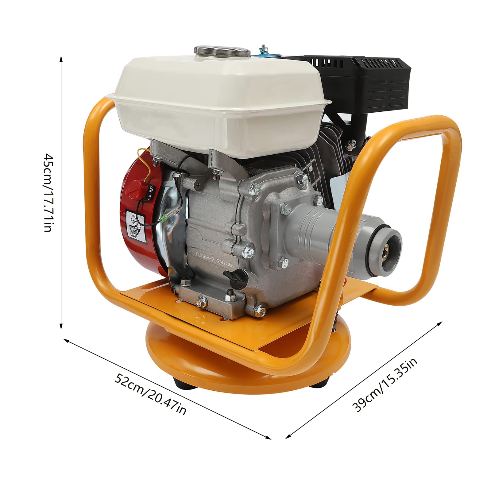 7.5HP Gasoline Powered Heavy Duty Concrete Vibrator with Base - Efficient Air Bubble Removal for Construction & DIY Projects - Perfect for Driveways, Foundations & Slabs