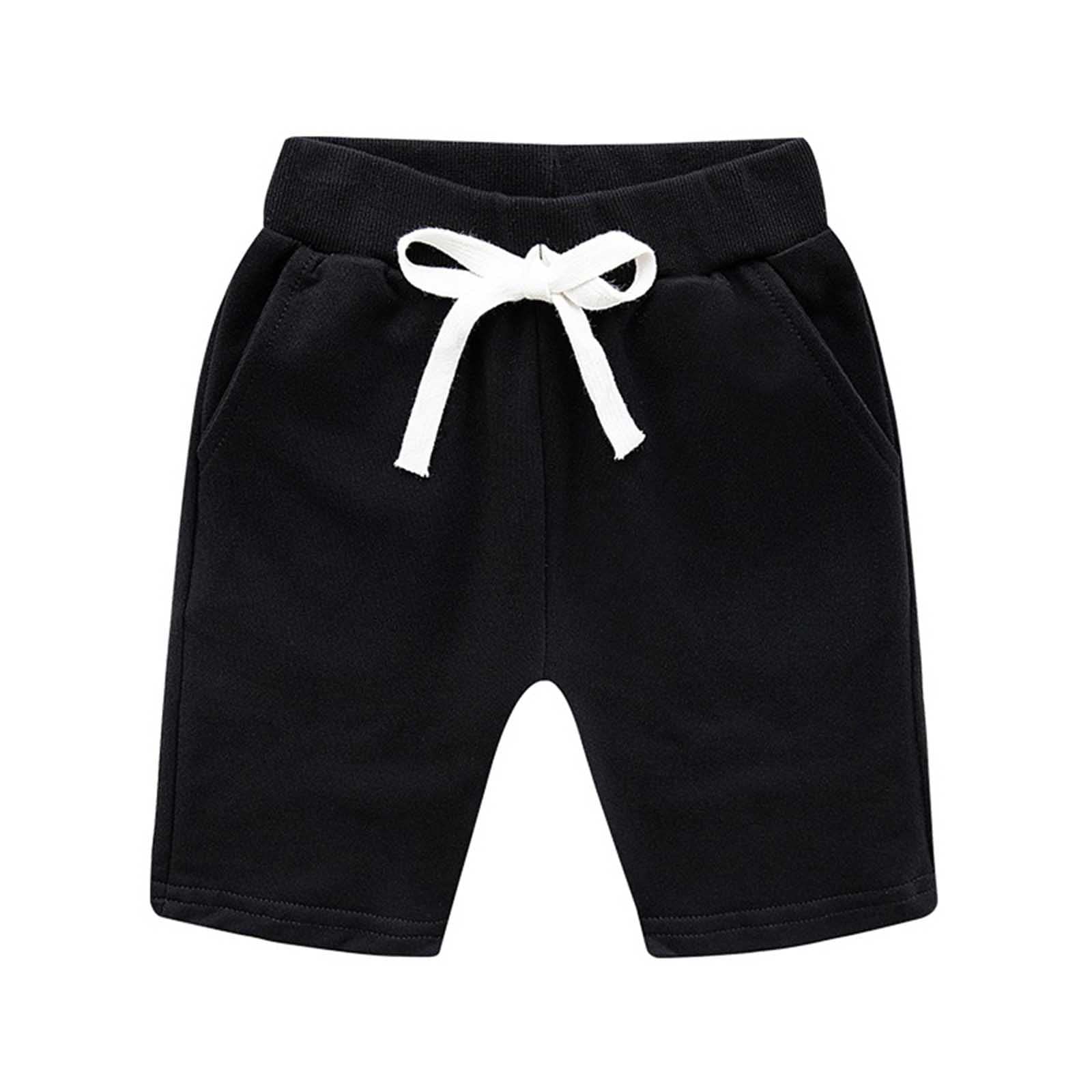 UNIROSE Baby Boys & Girls Sport Shorts - Soft Cotton Summer Shorts for Toddlers & Kids, Breathable & Comfortable, Solid Colors with Ruffle Design - Perfect for Playtime, Outdoor Activities & Casual Wear
